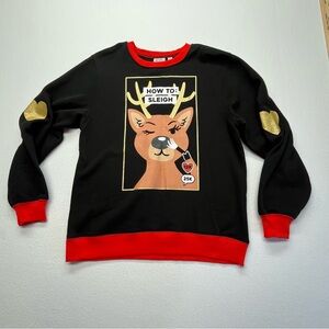Mighty Fine How to Sleigh Sweater Medium Christmas Festive Holiday Ugly Sweater